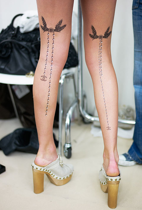 tattoos on back of leg. On the ack of the leg!